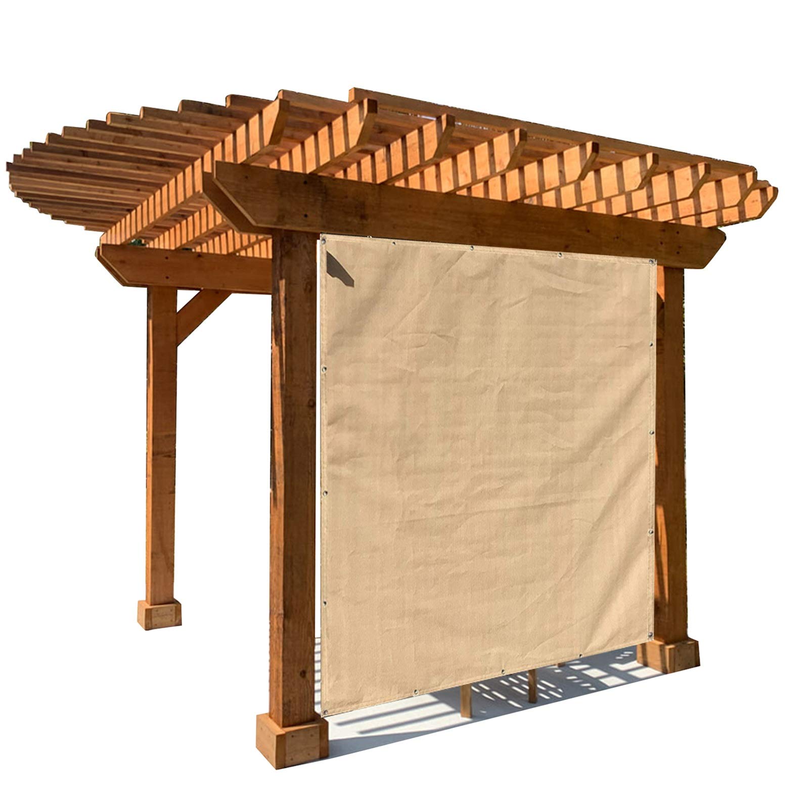 GLDYTVF Beige Sunblock Shade Netting with Grommets 180GSM Mesh for Outdoor Patio Pergola or Gazebo Cover Custom (3x5m/9.8x16.4ft)