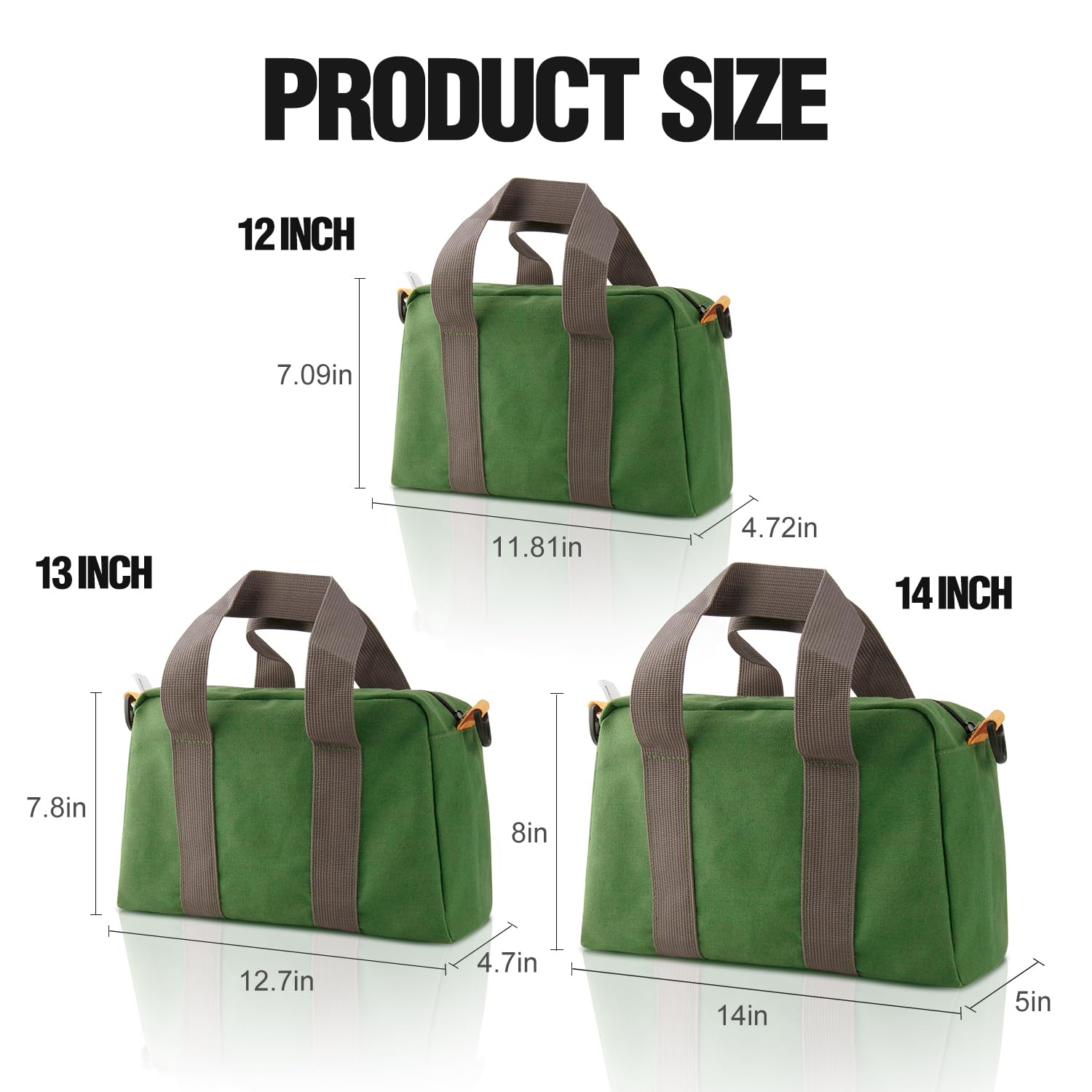 Small Tool Pouch 13 Inch Small Tool Bag, Canvas Tool Storage Bag