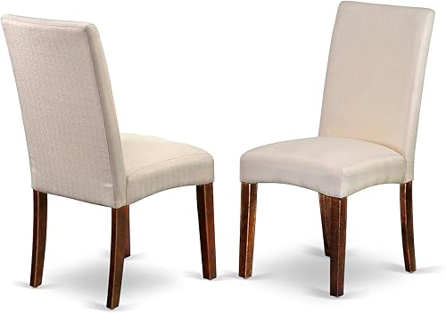 Miniatura 4 de East West Furniture DLDR3-MAH-01 Juego de mesa y sillas de cocina de 3 piezas contiene una mesa de comedor redonda con gotas y 2 sillas de comedor