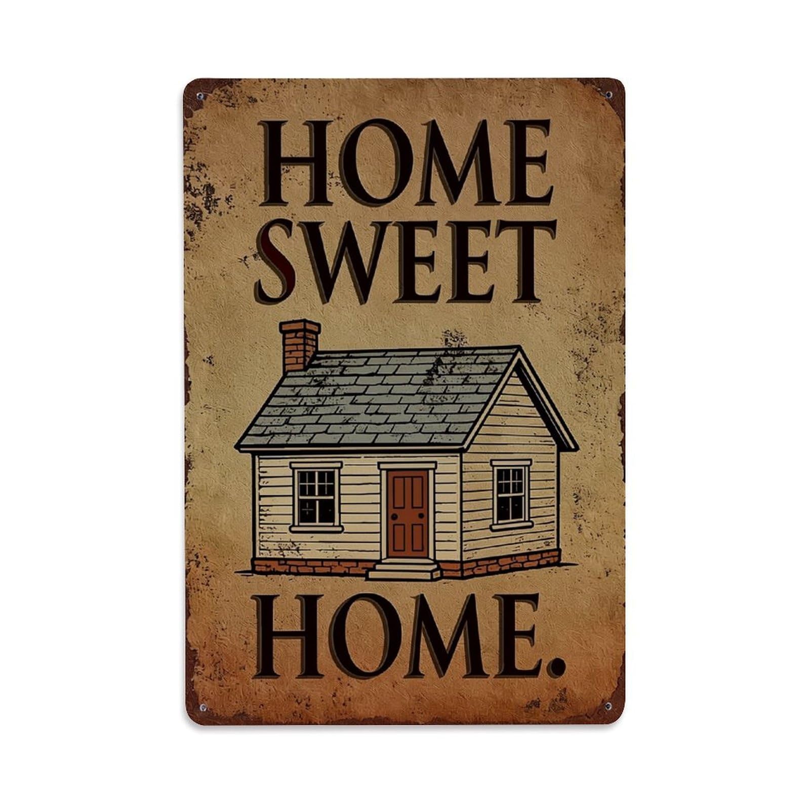 Jdfenggu Vintage Home Sweet Home House Sign Retro Metal Tin Sign, Decor Art Poster For Bar, Home, Man Cave, Kitchen, Laundry Room Gift 8X12inch