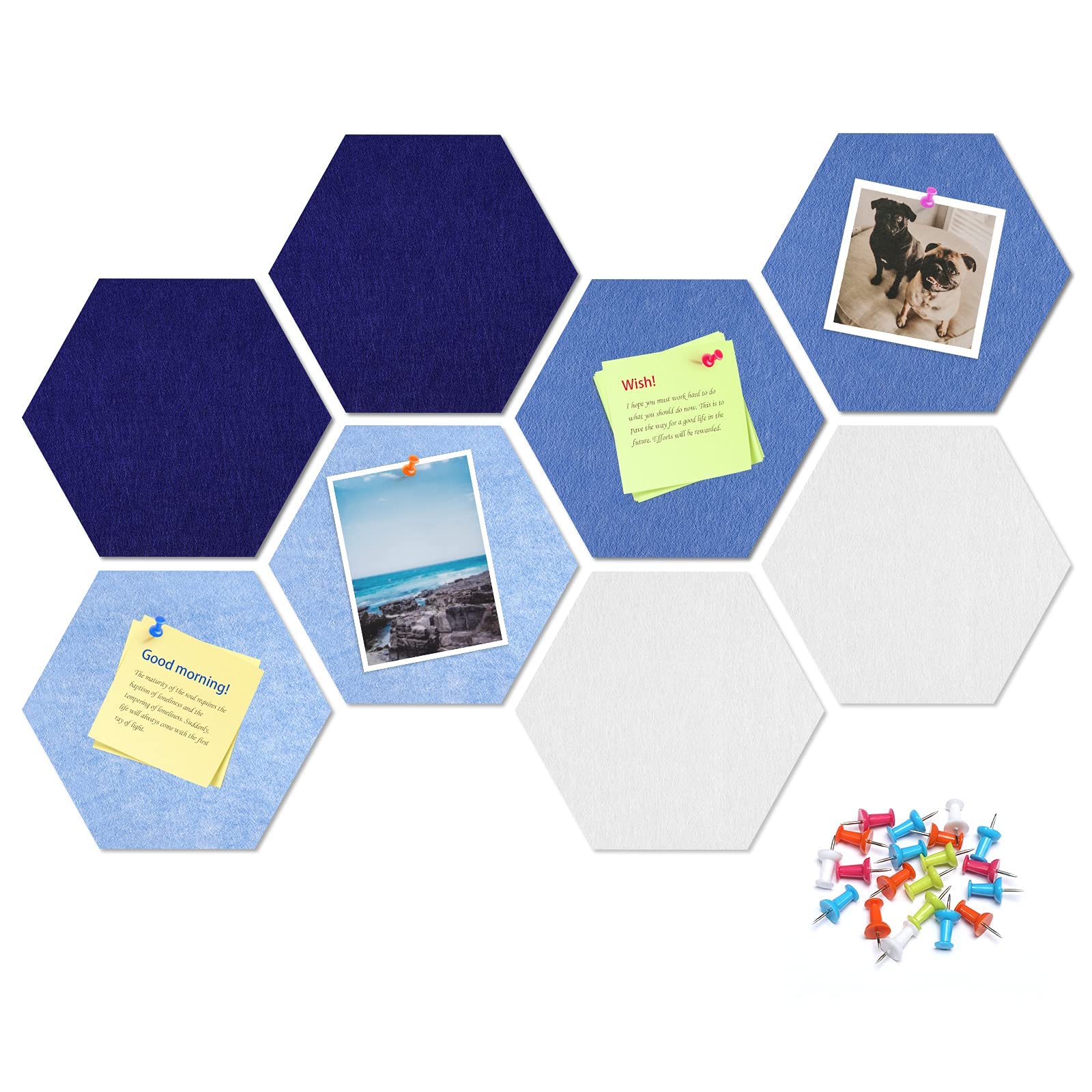 Groß Filz Pinnwand Selbstklebend Korkplatte Filzplatte mit 30 Pinnnadeln, 8 Stück Korkwand Filzboard Memotafeln Bulletin Board Memo Boards Wanddekoration für Büro Küche