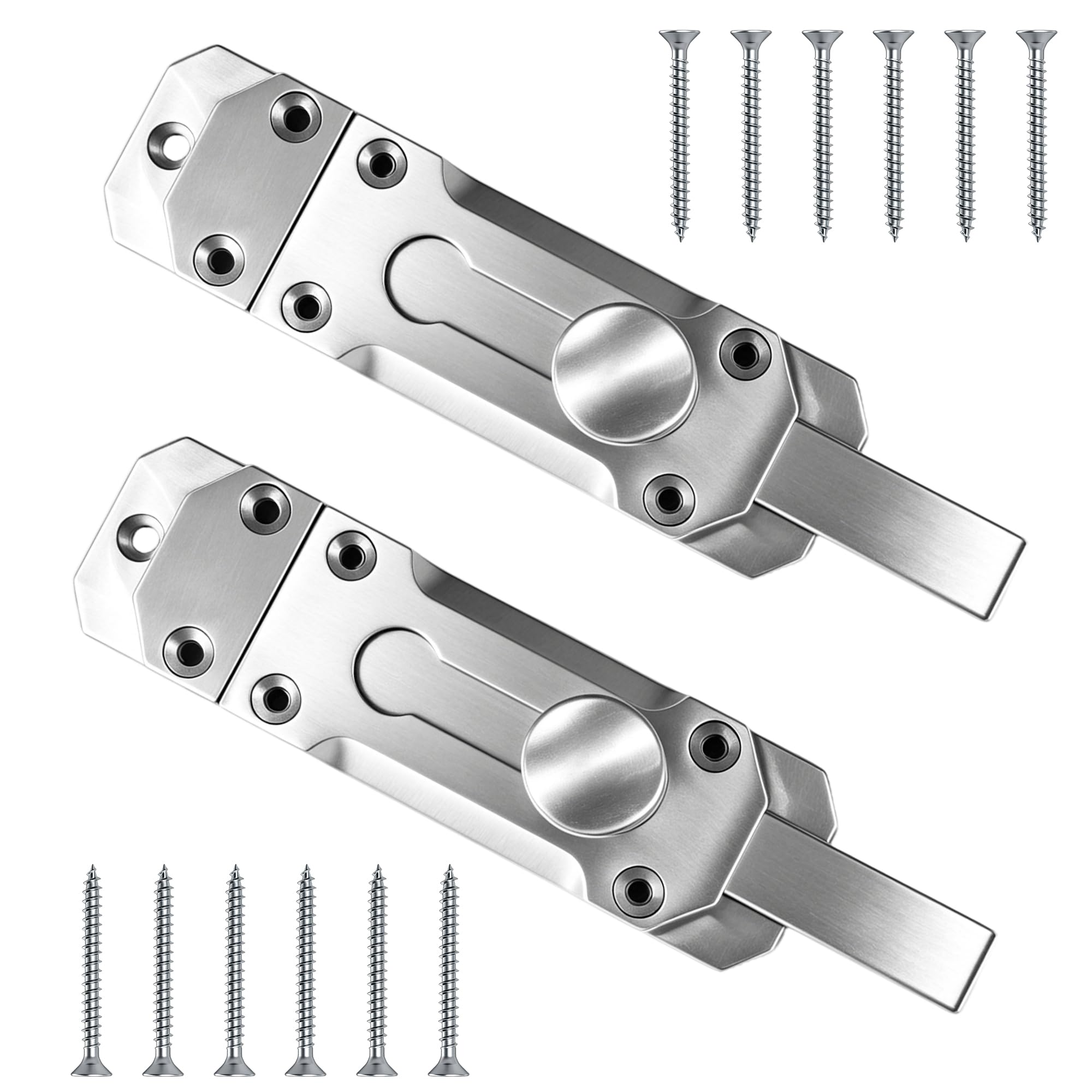 Chrome Door Bolts,2 Pack Chrome Sliding Door Lock