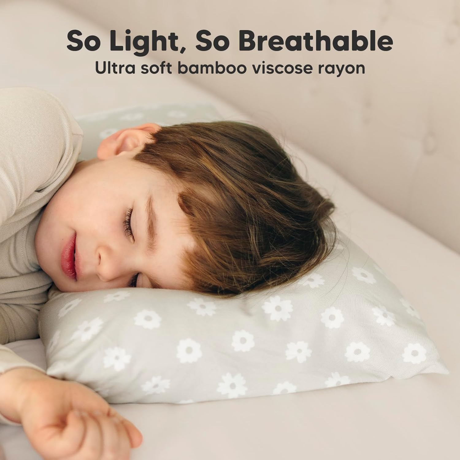 KeaBabies Toddler Pillow with Pillowcase - 13x18 My Little Cuddly Kids Travel Pillows for Sleeping, Nap, Viscose from Bamboo Nursery Pillowcase, Soft & Breathable, Toddler 2-5 Years Old (Meadow) - Image 3