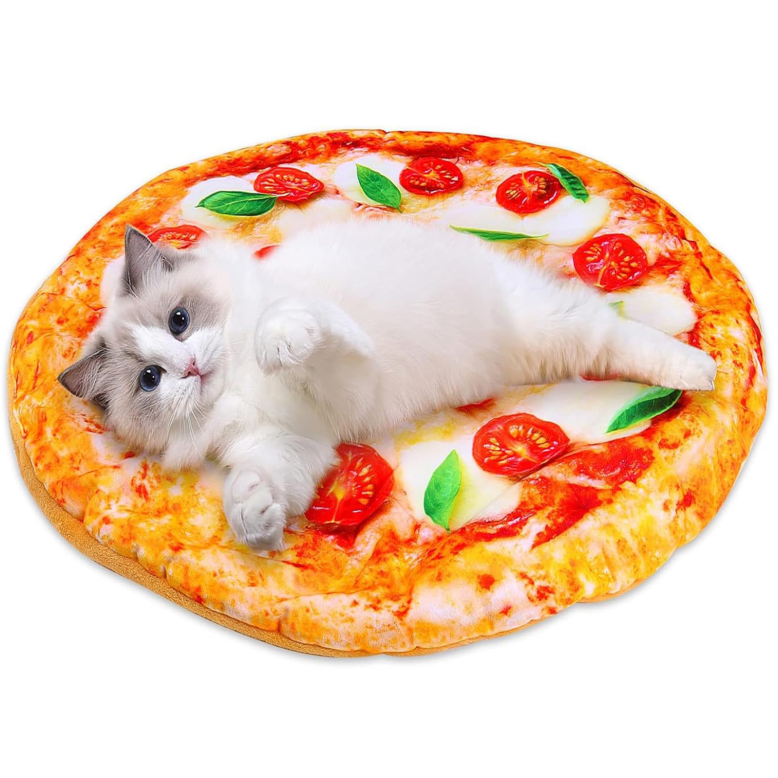 بساط مخملي للحيوانات الأليفة من دي اتش بي تيك، مقاس 40 × 40 سم بتصميم جديد لطيف ومريح للقطط والكلاب، بساط نوم ناعم وسميك ودافئ للشتاء، سرير نوم دائري للقطط والجراء والحيوانات الأليفة الصغيرة