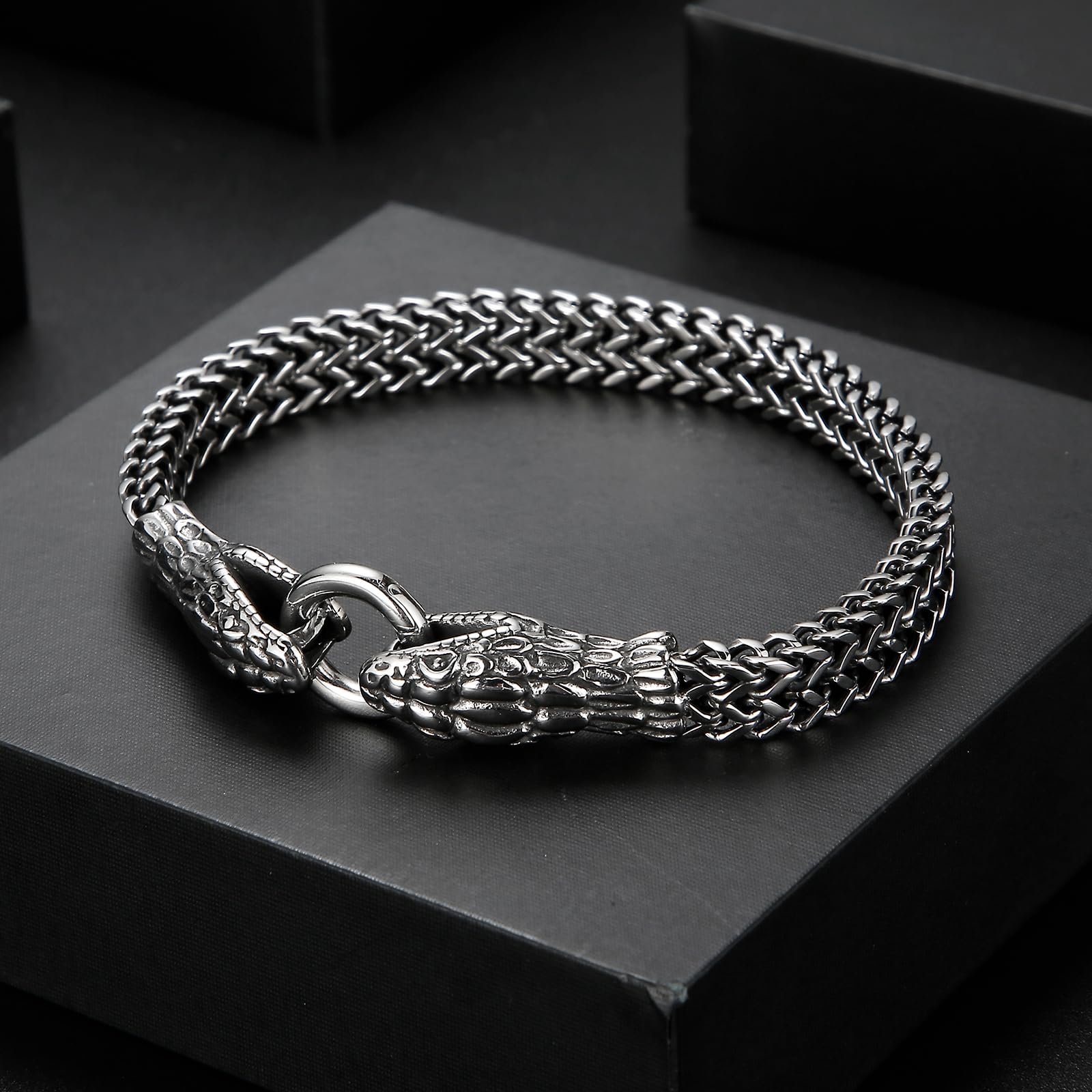 Pulsera Pulseras Hombre Regalo Brazalete Cadena De Serpiente Punk Caballeros Pulsera Pulsera Simple Regalo