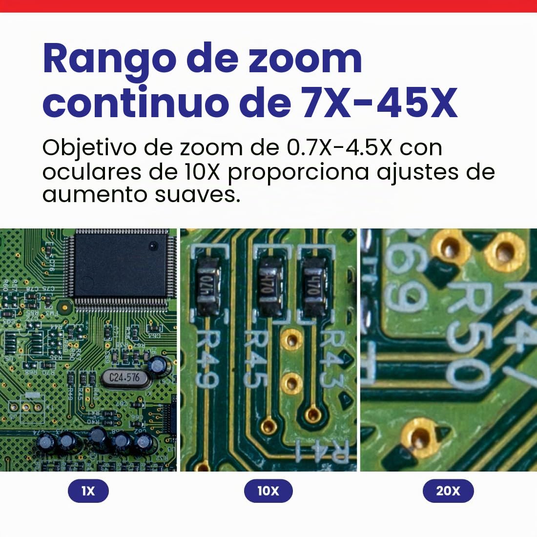 AmScope - Microscopio trinocular con zoom estéreo 7X-45X en soporte de un solo brazo - SM-3T