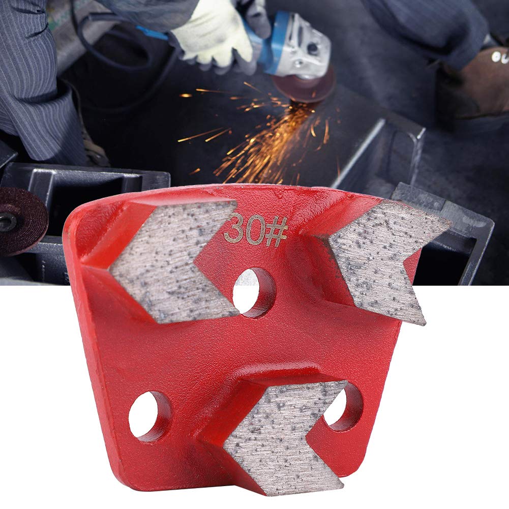Eujgoov 3 piezas trapezoidal diamante hormigón/cemento/pintura piso pulido disco # 30 grano metal Bond raspador para amoladora piso hormigón