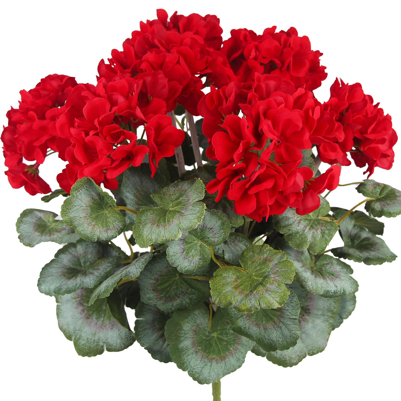 CITYES Artificial Geraniums Flowers for Outdoors Silk Geraniums Bushes UV Resistant Red Geranium Artificial Flowers Faux Flowers Plant for Garden Home