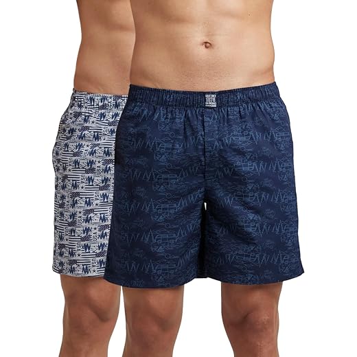 Jockey Mens Combed Cotton Boxer Shorts Pack of 2