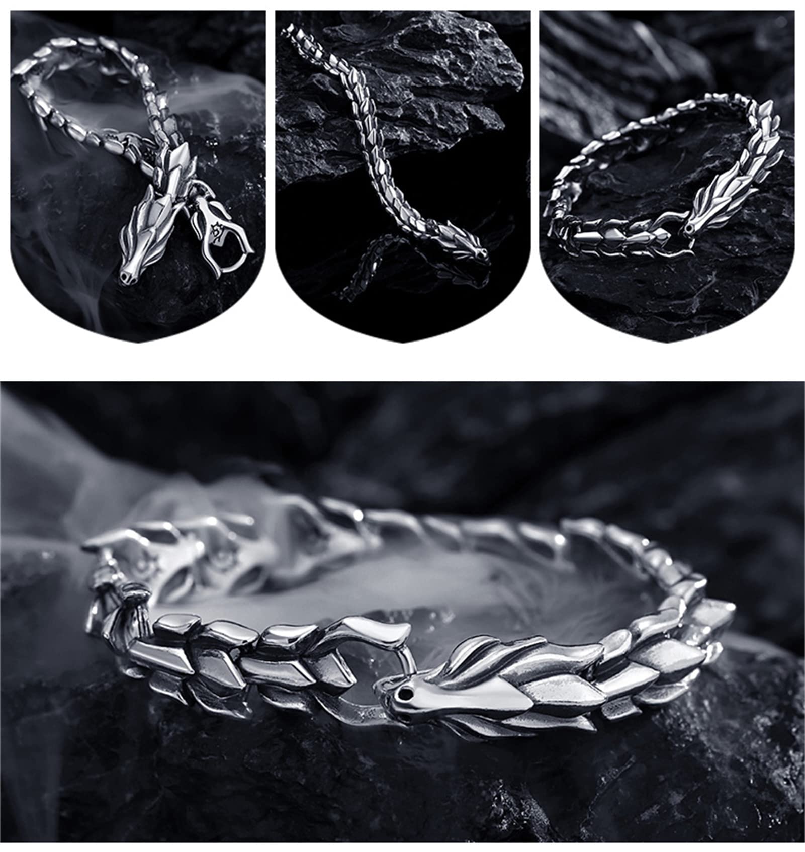 ブレスレット　ツインドラゴン　ドラゴンヘッド　バングル　メンズ　アクセサリー 新品 シルバー925ツインドラゴンブレスレット バングル メンズ