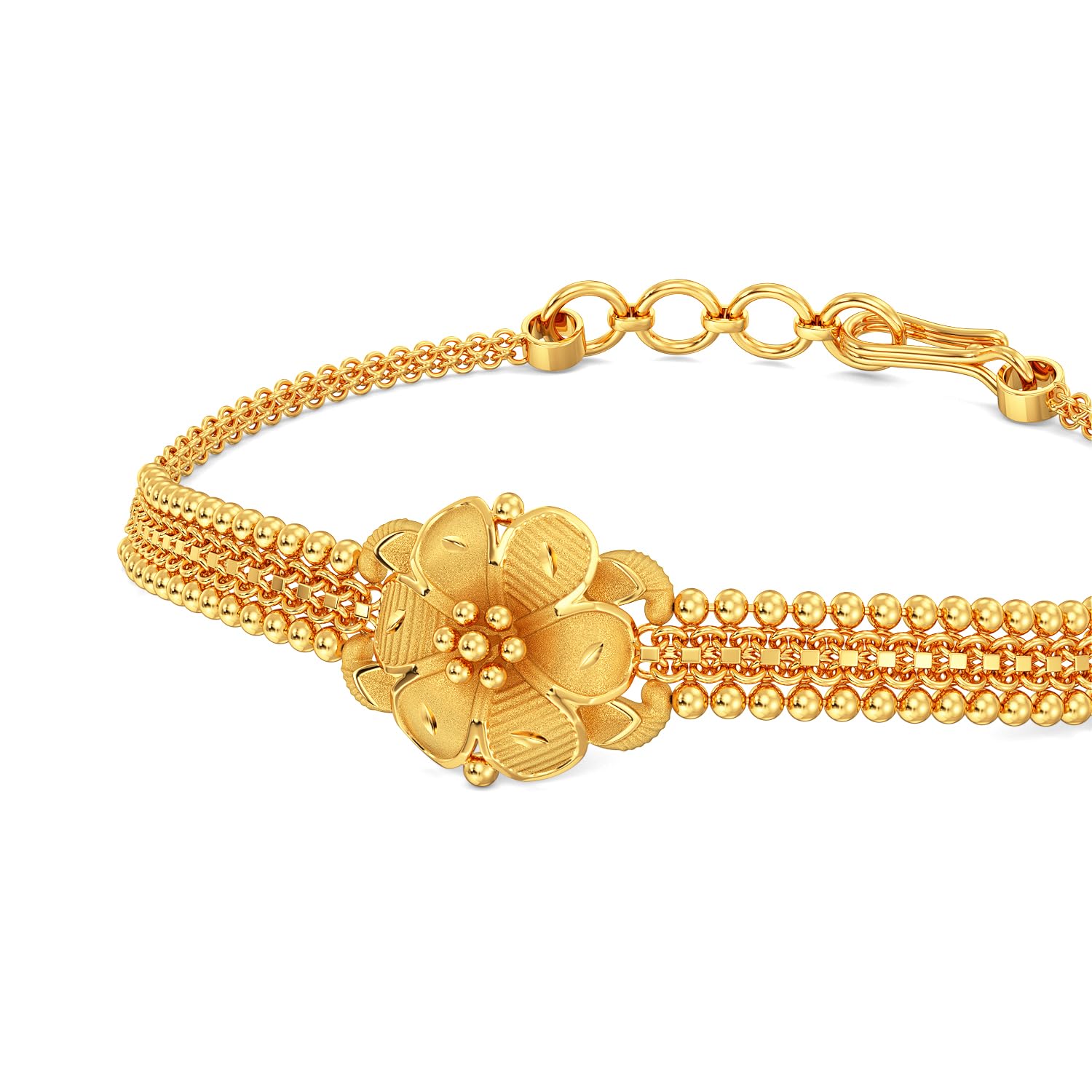 Joyalukkas 22k (916) Purity | BIS Certified | Floral Chain bracelet For Women