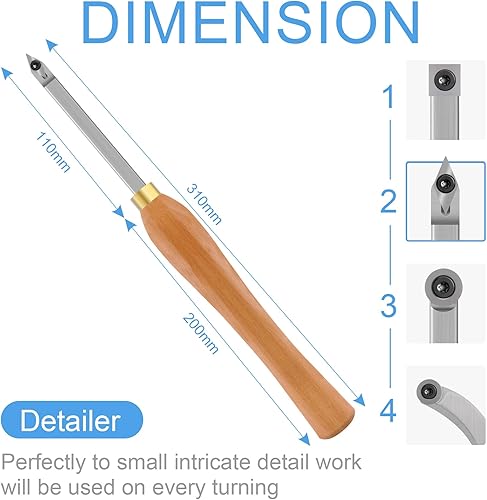Miniatura 2 de Herramienta de torneado de madera hueco para cuello de cisne, barra de herramientas de cincel de torno con punta de carburo con cortador de