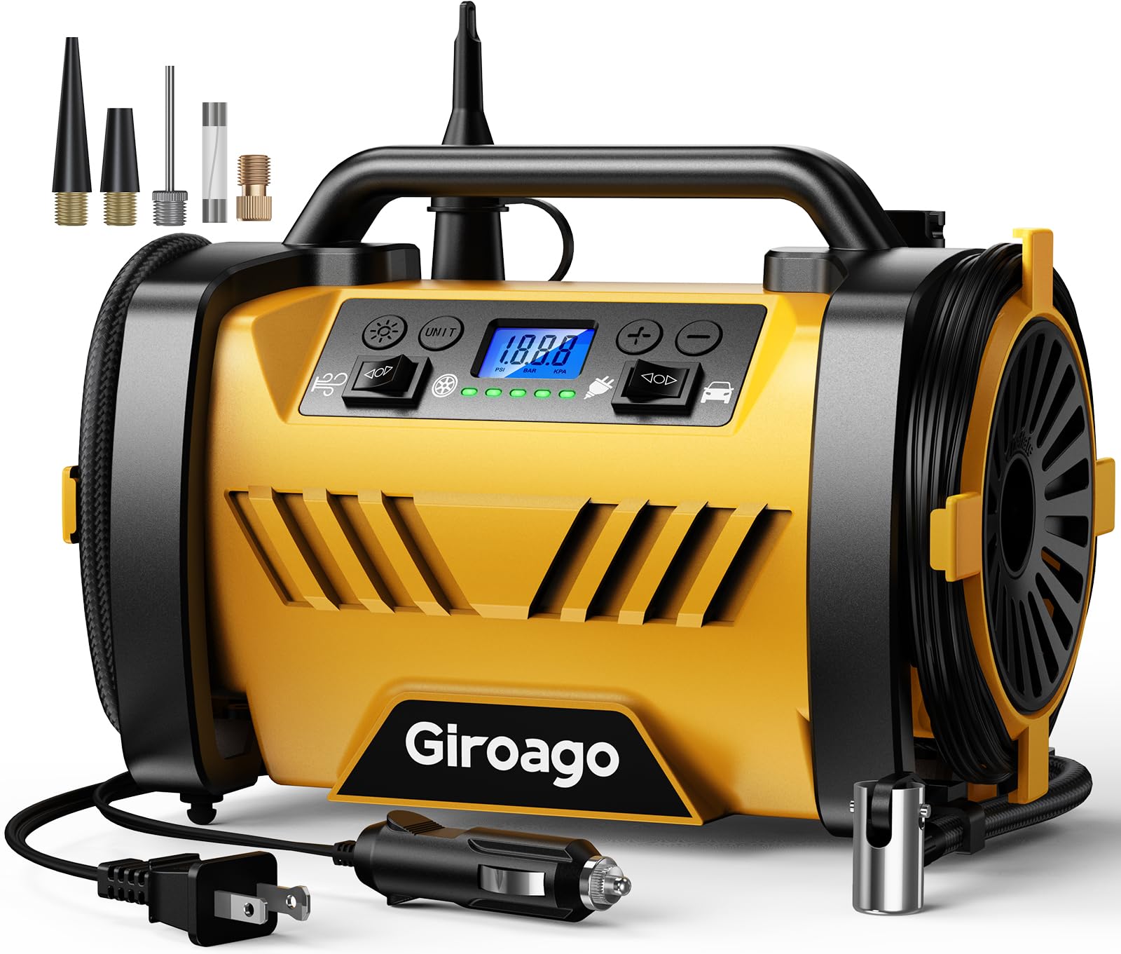 Portable Tire Inflator - Dual Power & Fast Inflation -1