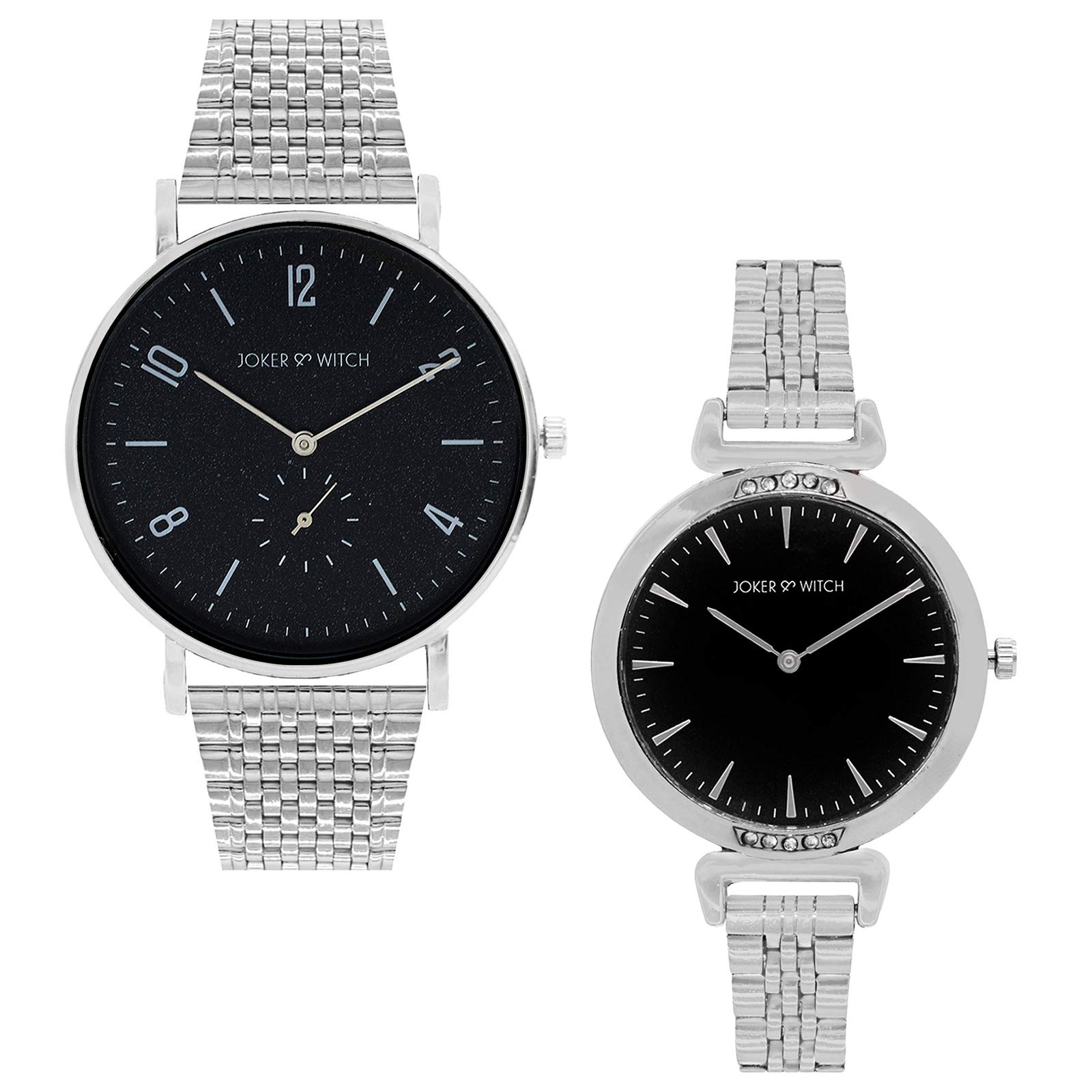Joker & Witch Stainless Steel Anna And Kristoff Couple Analogue Watches, Black Dial, Silver Band (B08KQ5MPBS) Amazon Price History, Amazon Price Tracker