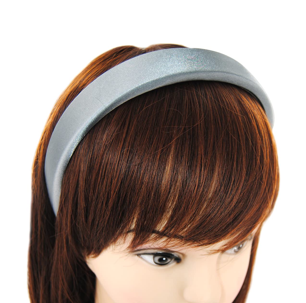 axy Headband with Fabric Padded Candy Colours and Satin Covered - Beautiful Women's Headband Hair Accessories Hair Band HRK7A (Grey)