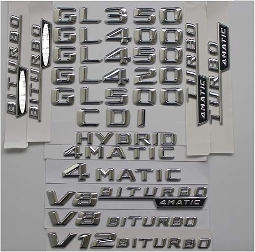 Emblema de letras cromadas 3D para maletero de Mercedes Benz GL350 GL400 GL450 GL500 GL550 GL420 V8 BITURBO 4MATIC AMG (GL550)