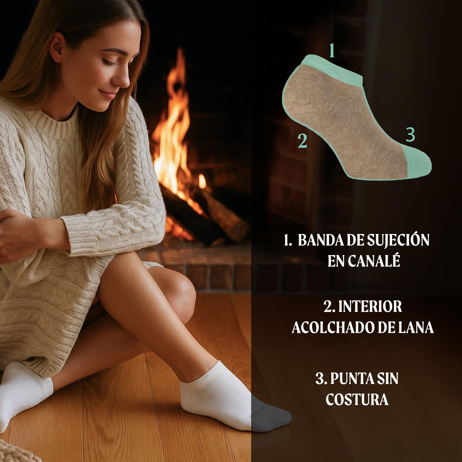 CALZITALY PACK 2/4 PARES Calcetines Invisibles Termicos, Calcetines Tobilleros Lana Merino, Pinkies,Calcetines Cortos Invernales, Made in Italy