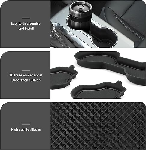 Miniatura 5 de Auovo Portavasos compatibles con accesorios Chevy Blazer 2019 2020 2021 2022 2023 2024 de silicona para decoración interior del automóvil (kit de 3