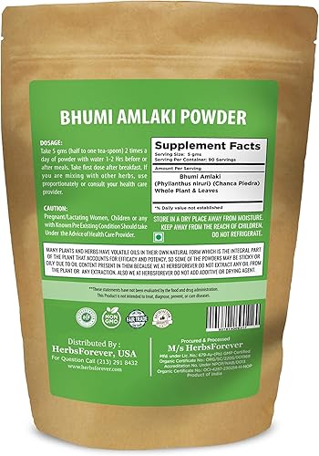 Miniatura 2 de HerbsForever Bhumi Amalaki Powder | Phyllanthus Niruri | Ayurvedic Herb for Wellness, Detox & Vitality | Non-GMO, Vegan, Gluten-Free | Natural