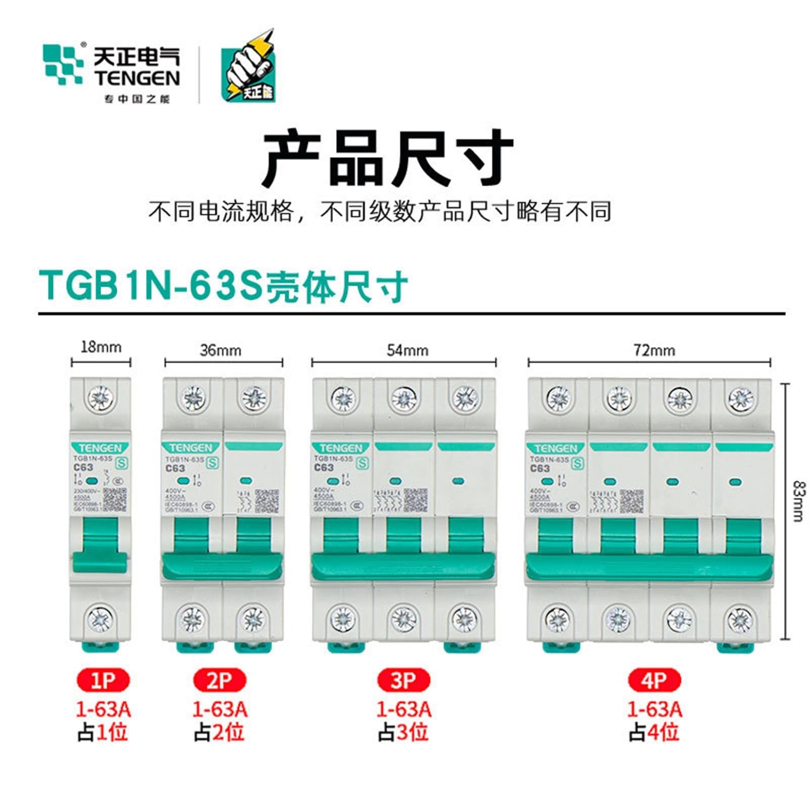 Elektryczny wyłącznik powietrza TGB1N-63S 1P2P3P4P32A63A4.5KA mały wyłącznik mocy (TGB1N-63S 2P C16)