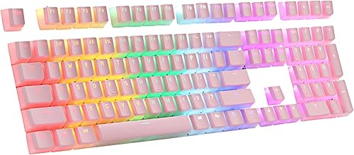 LTC LavaCaps PBT - Juego de teclas de pudín de doble disparo 108 perfil OEM translúcido para diseño ANSI US 6187 TKL104108 teclas teclado mecánico