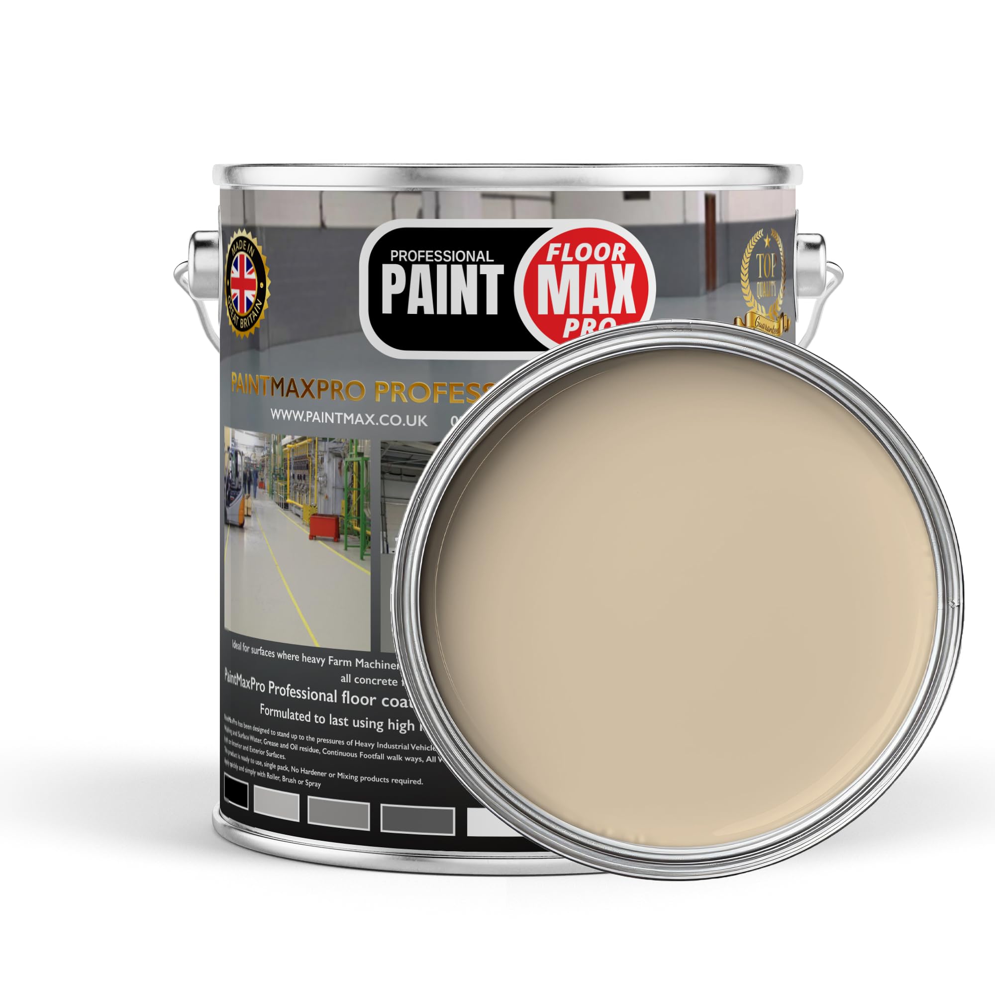 PaintMax Industrial PU350 Polyurethane Concrete Floor Paint Coating (Cream, 20 Litre)