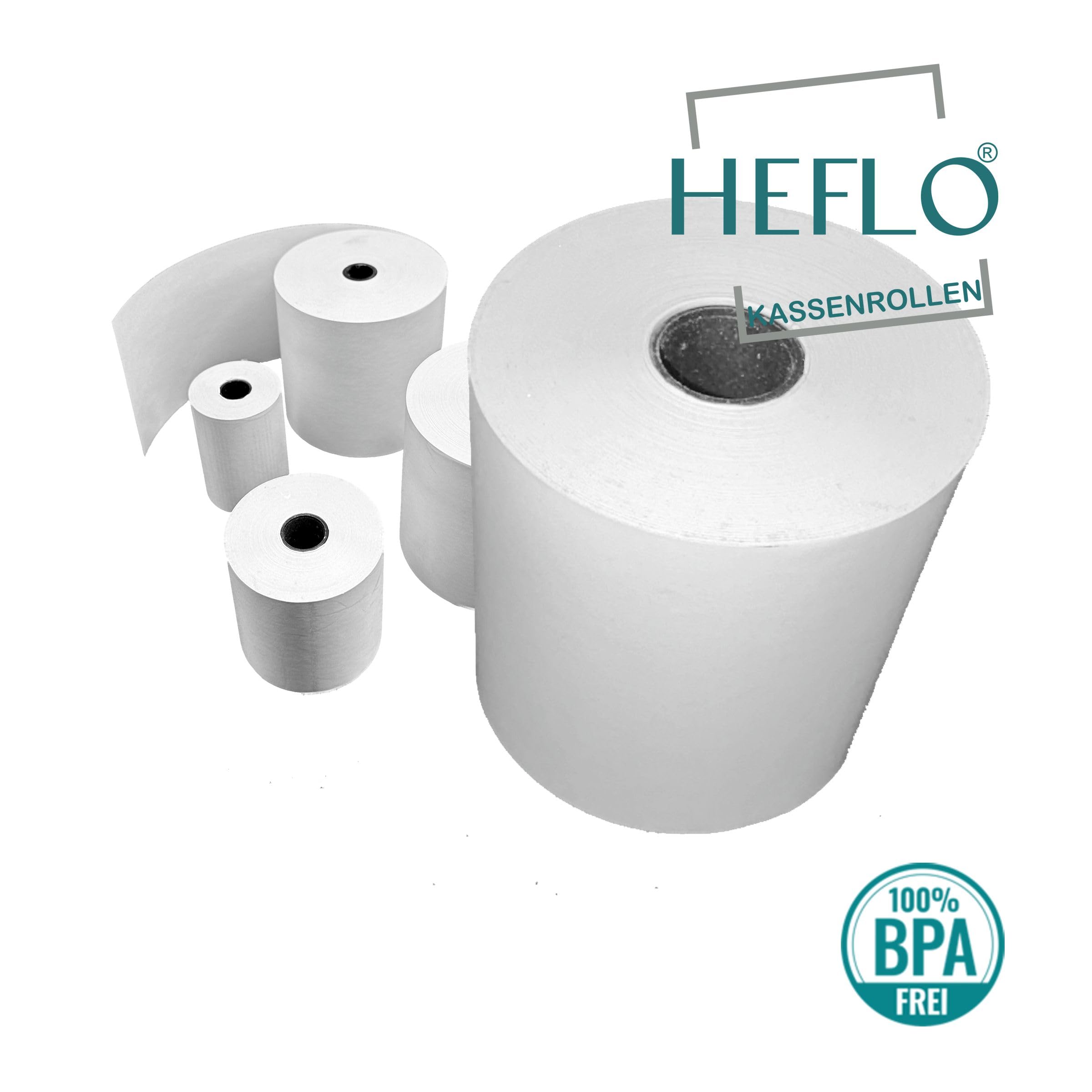 25 x Thermorollen 80 mm x 50 m, Ø 59 mm x 50 m lang, 12 mm Kern, Thermopapier BPA frei und FSC Mix zertifiziert mit Endmarkierung, z. B. für Quorion QTouch 10T, QTouch 8, Epson TM-T88, Star TSP Serie