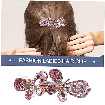 ストーン付きピンクヘアクリップ Amazon | Beatifufu エレ トなラインストーンのリボンヘア