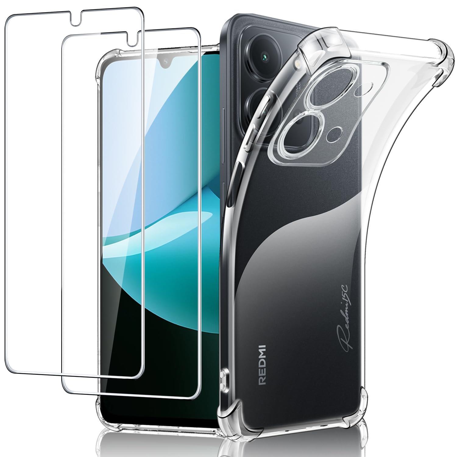 XINYEXIN Transparent Case For Xiaomi Redmi 14C 4G, Slim Shockproof TPU Bumper Clear Phone Case Cute Pattern, Colorful Cool Art Graffiti Series - Duck