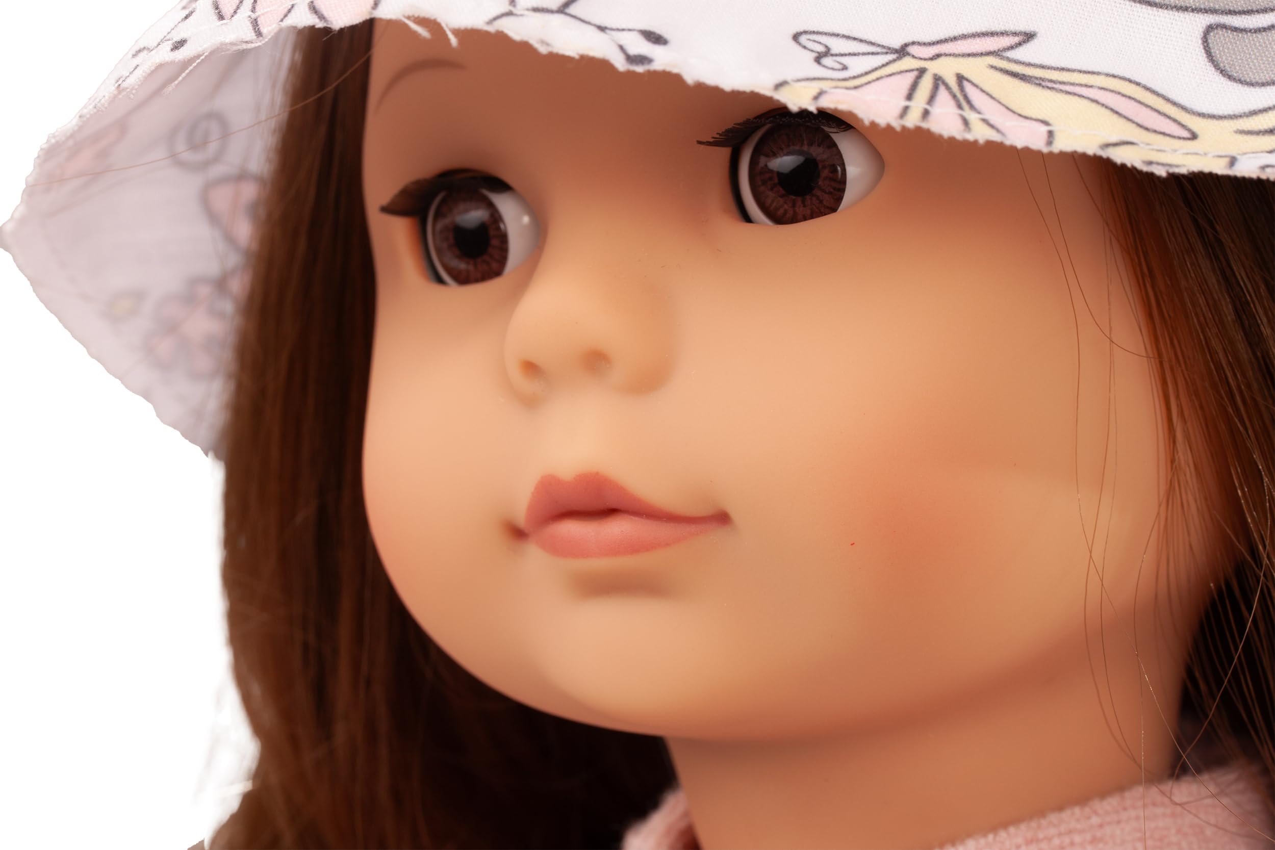 Götz 2590336 Precious Day Girl Elisabeth Schmetterling Puppe 46cm Stehpuppe | 6-tlg für Kinder ab 3 Jahren, braune Haare, braune Schlafaugen, Outfit mit Frotteekleid, frisierbar, Weichkörper