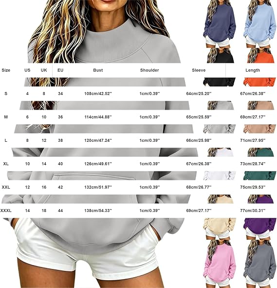 Mock Neck Sweatshirt Women 2026 Oversized Pullover Fall Clothes