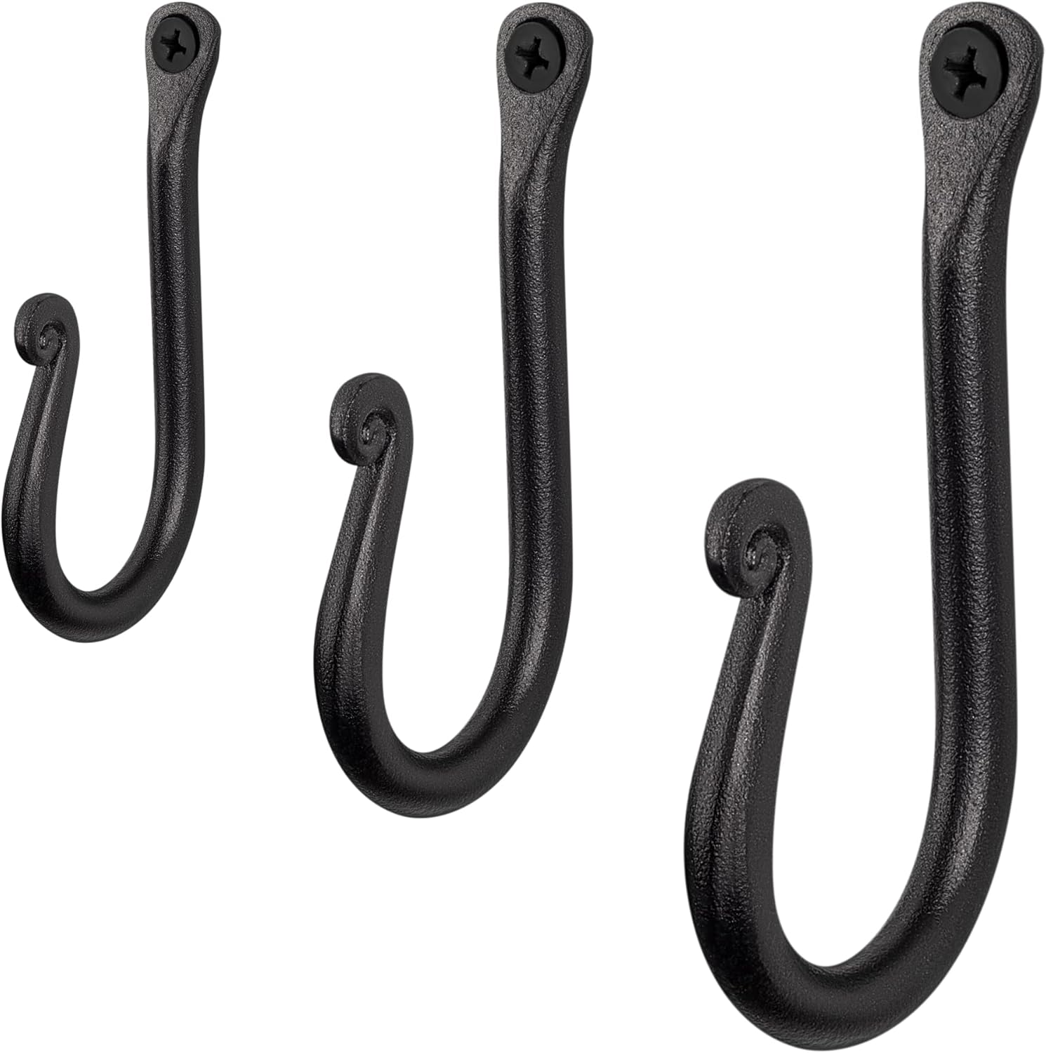 RTZEN Wall Mount J Hook Wrought Iron Decorative Wall