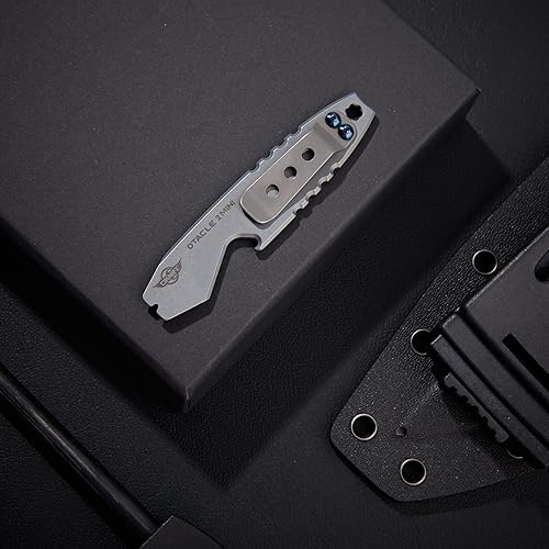 Miniatura 8 de OKNIFE Otacle 2 Mini abrebotellas de titanio, barra de palanca EDC con llave hexagonal (gris)
