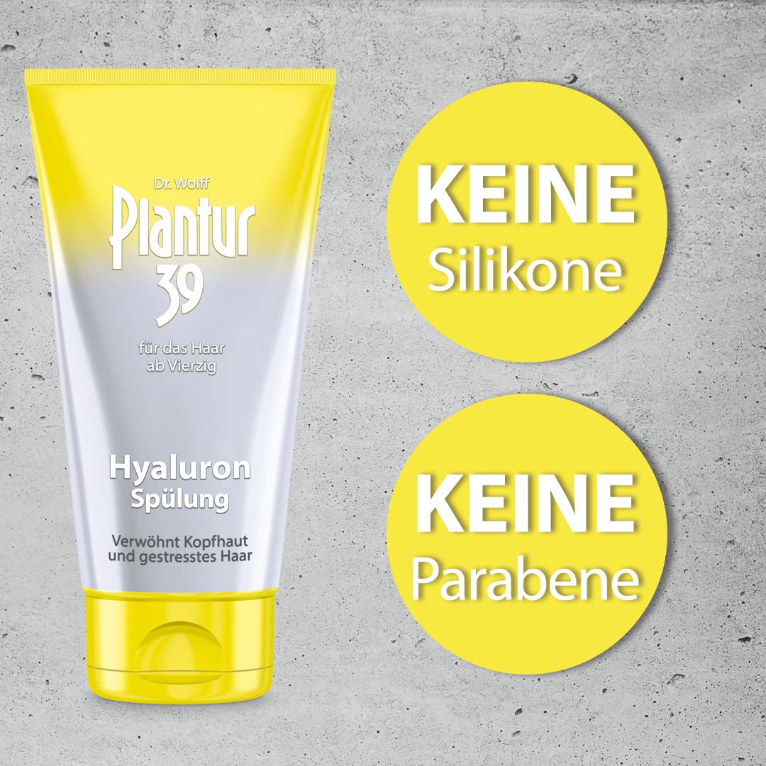 Plantur 39 Hyaluron-Spülung 2 x 150 ml - verwöhnt die Kopfhaut und gestresstes Haar | Gegen menopausalen Haarausfall