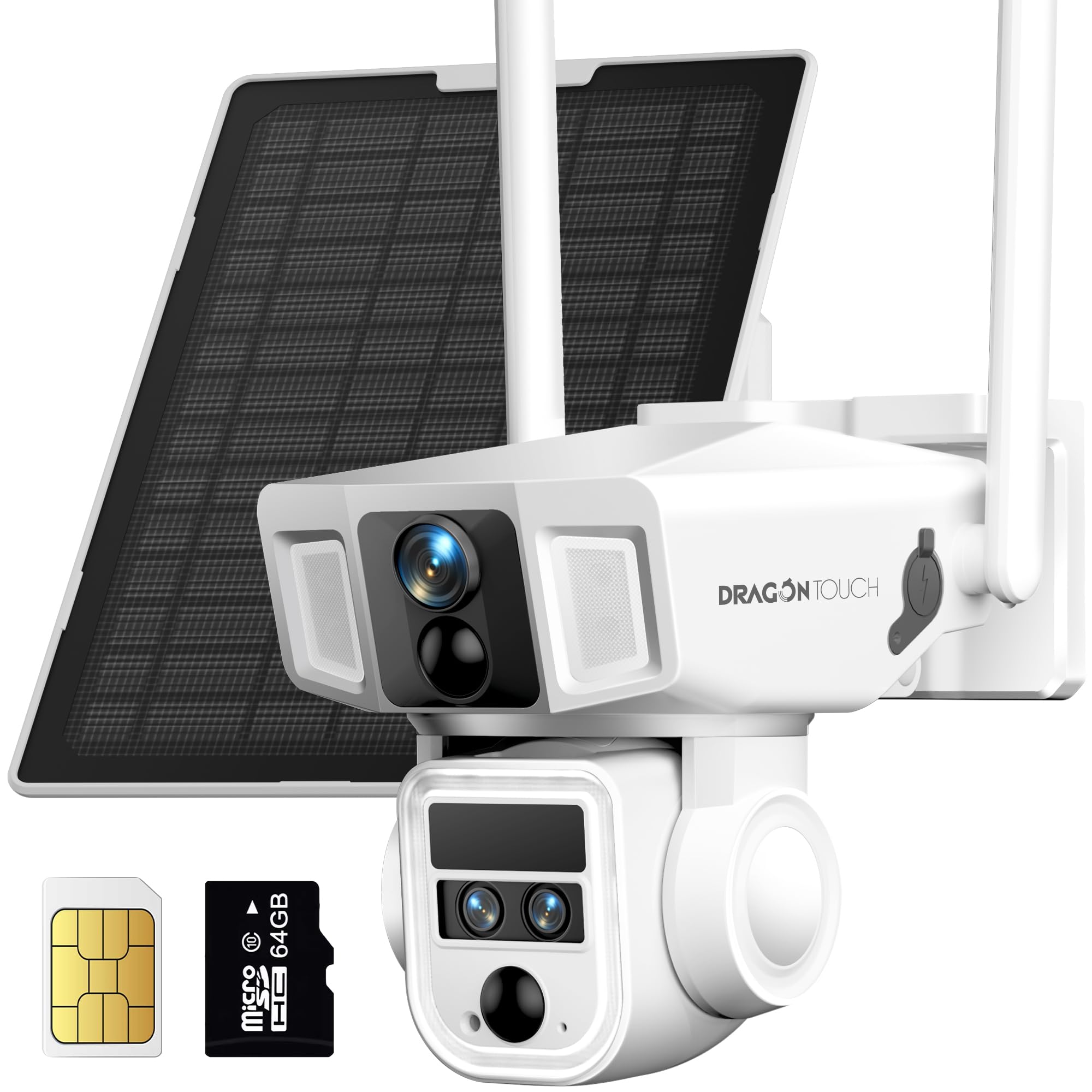 4G LTE Cellular Security Camera, 4K Wireless Outdoor Solar Camera 12000mAh, No WiFi or WiFi Duo-Mode, 10x Optical Zoom, 360° Pan and Tilt AI Tracking,