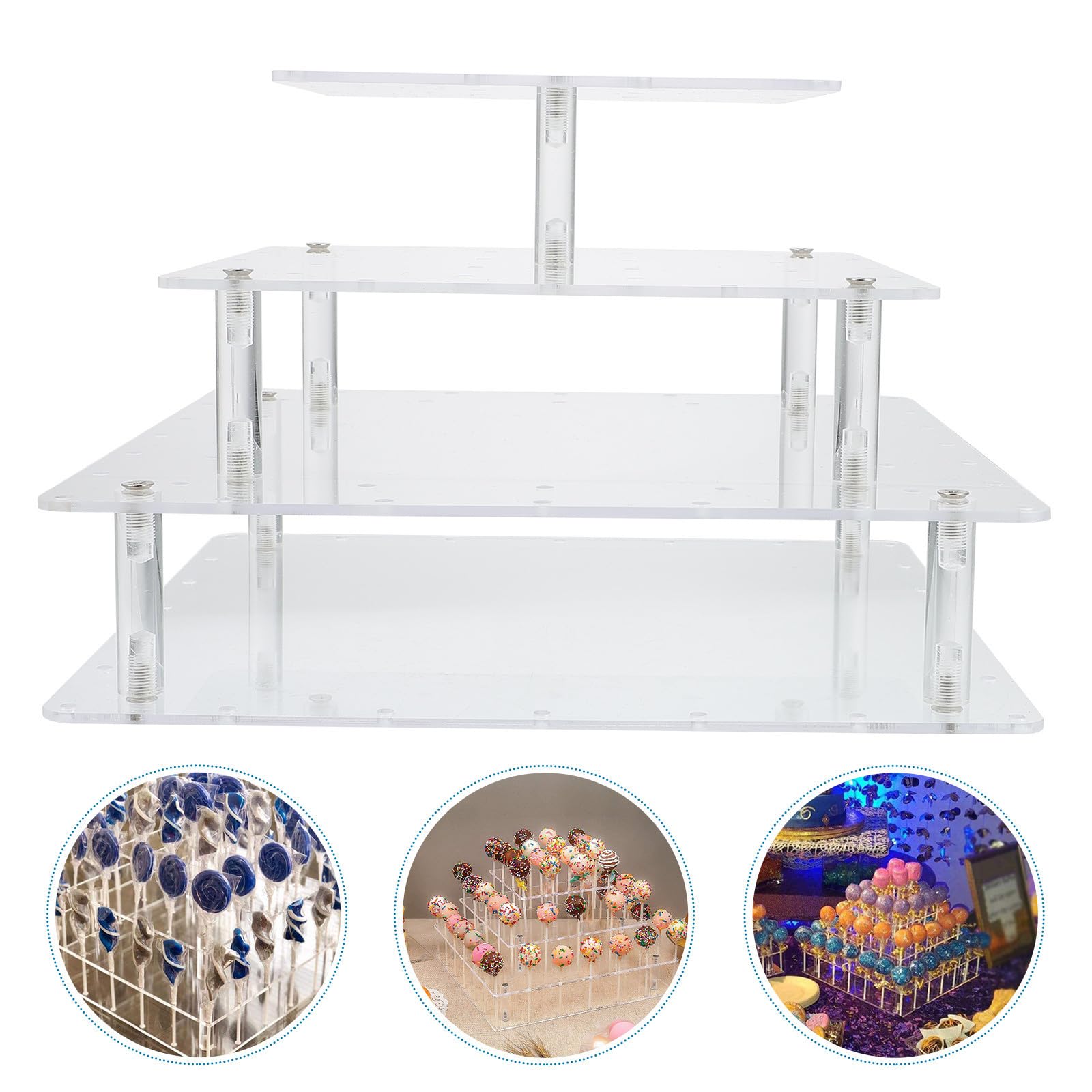 ULTECHNOVO Espositore Acrilico per Lecca-lecca Trasparente Porta Caramelle per Feste e Matrimoni Supporto Stabile e Sicuro per Dolci Decorativi