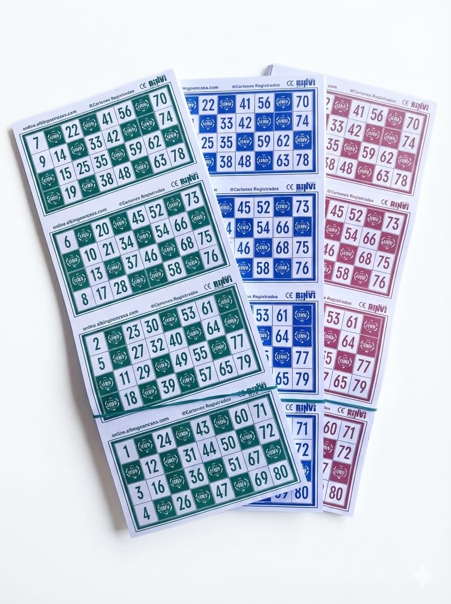 960 cartones en 3 Colores Bingo BINVI