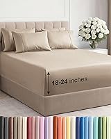 Vista 84 de Juego de sábanas de tamaño California king, transpirables, refrescantes, con esquinas extraprofundas de 18-24 pulgadas, de ajuste fácil