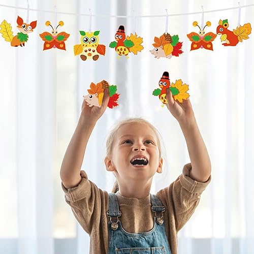 Miniatura 5 de Kits de manualidades de otoño para niños, lindos animales, pavo, otoño, búho, manualidades, hojas de arce, manualidades de Acción de Gracias, a
