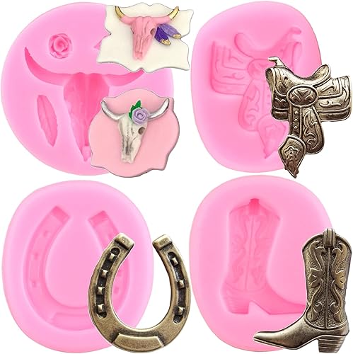 Miniatura 1 de Mujiang Molde de silicona 3D para fondant de caballo, moldes de silicona para cupcakes, decoración de pasteles, pasta de goma de mascar, juego de 4