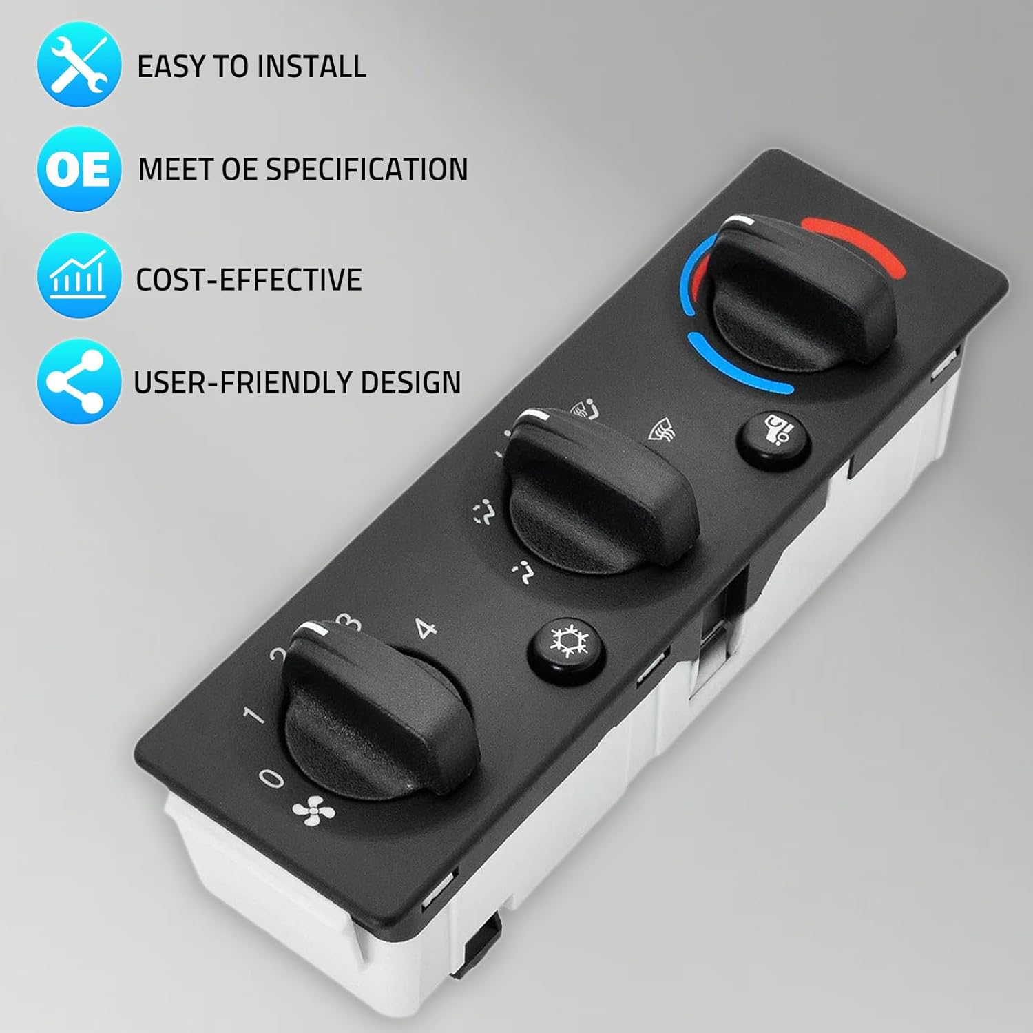 Q21-6119 HVAC A/C Heater Climate Control Module Panel Switch Fits for Peterbilt Trucks 337 348 389, AC Control Panel Climate Control Module Replace Q216119