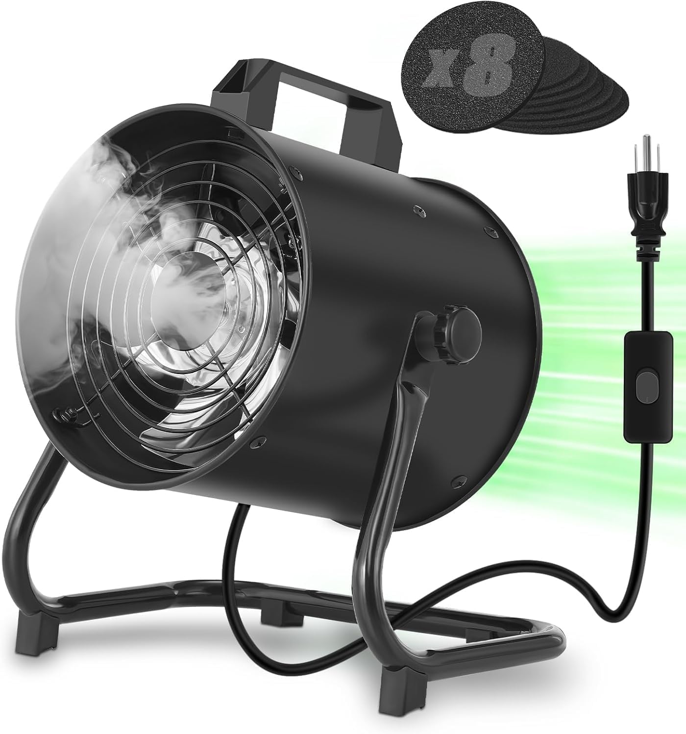 FEFE 8 Inch Portable Range Hood, 2900 RPM Powerful Portable Kitchen Exhaust Fan, Desktop Range Hood with 8 Activated Carbon Washable & Reusable Filter, for Outdoor BBQ, Hot Pot, Camping, Trips and RV