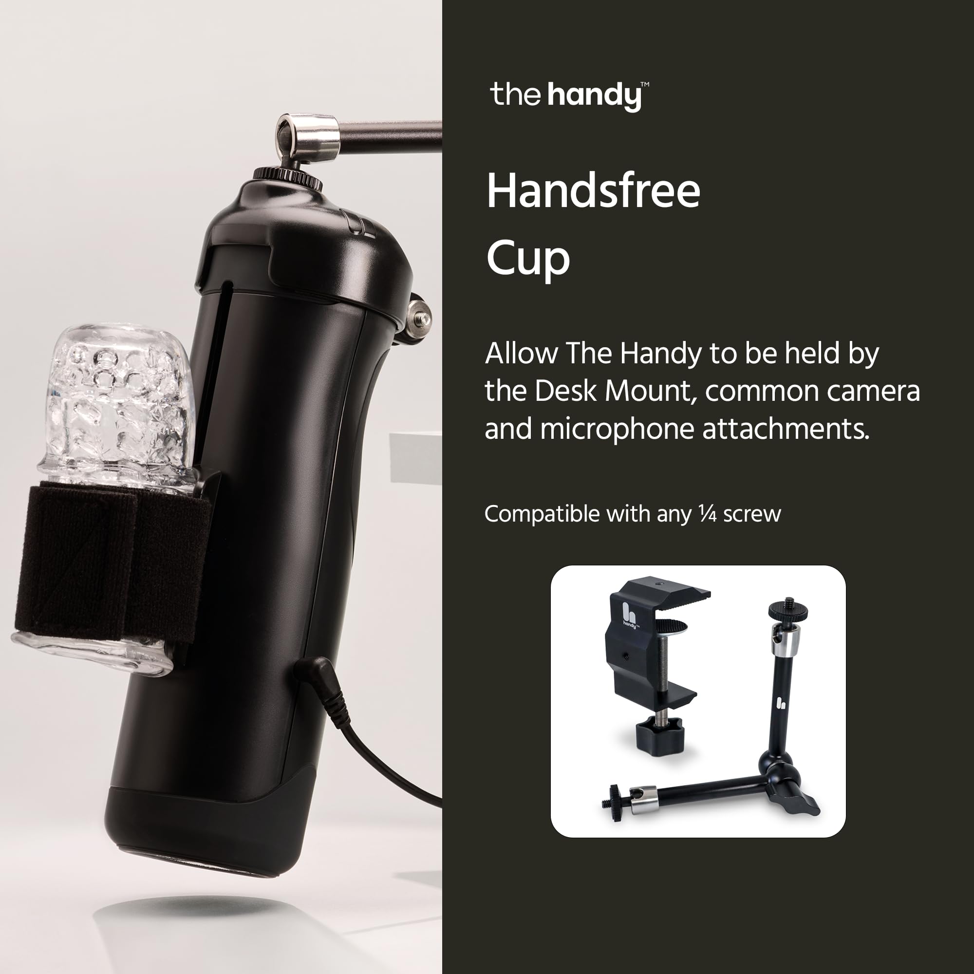Amazon.com: HANDY Handsfree Desk Mount with Cup Bundle - Automatic Male  Masturbator and Clamp Holder, Adjustable Sex Toy Stand : Health & Household