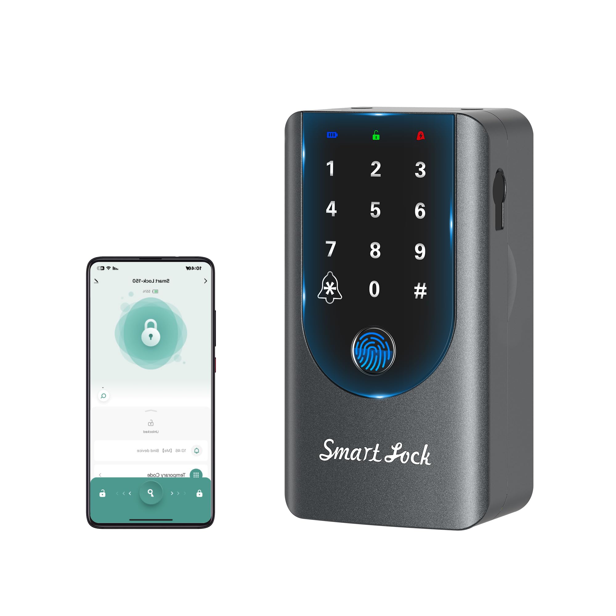 Smart Fingerabdruck Schlüsselschloss Box, IP66 Wasserdicht Outdoor Safe mit Türklingel