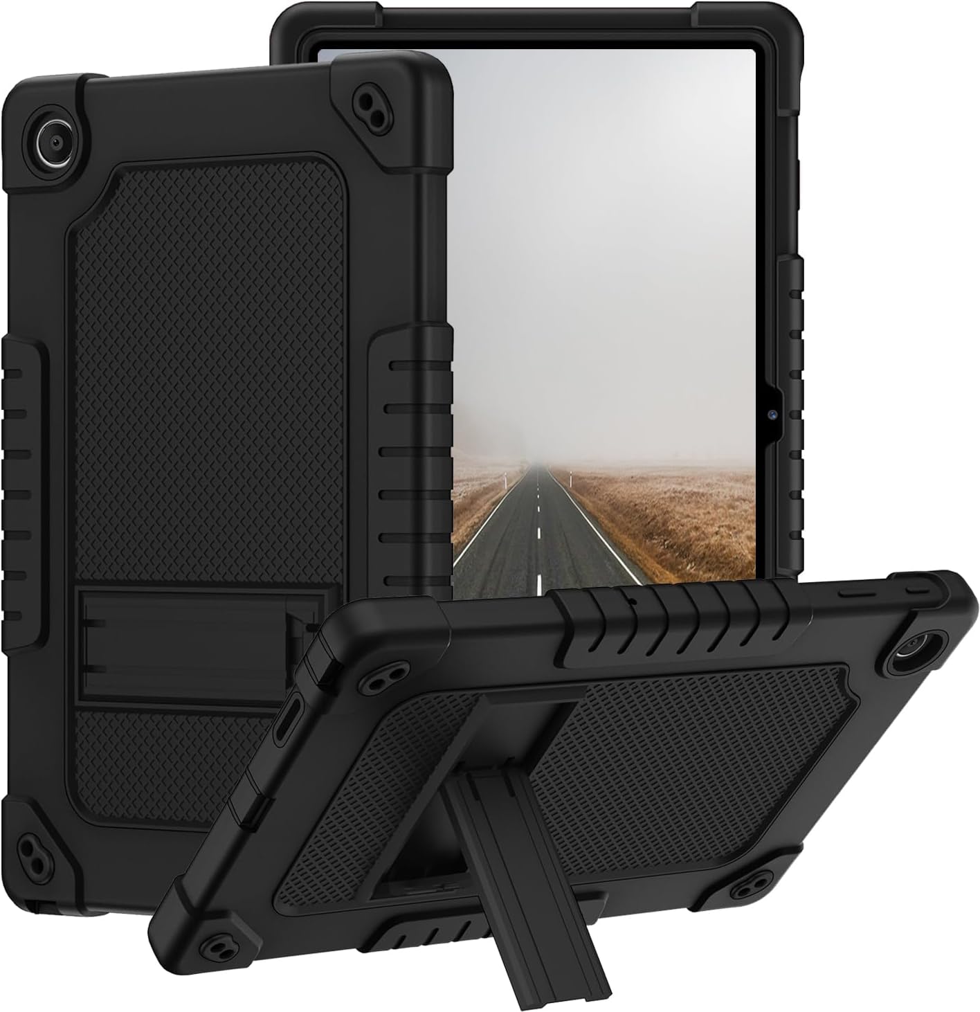 For Onn 10.4 Tablet Pro 2023 Model: 100110603 Case Built In Kickstand Heavy Duty Hybrid Protective Hard Back Shell Shoulder Strap Walmart Black Black - Foto 12