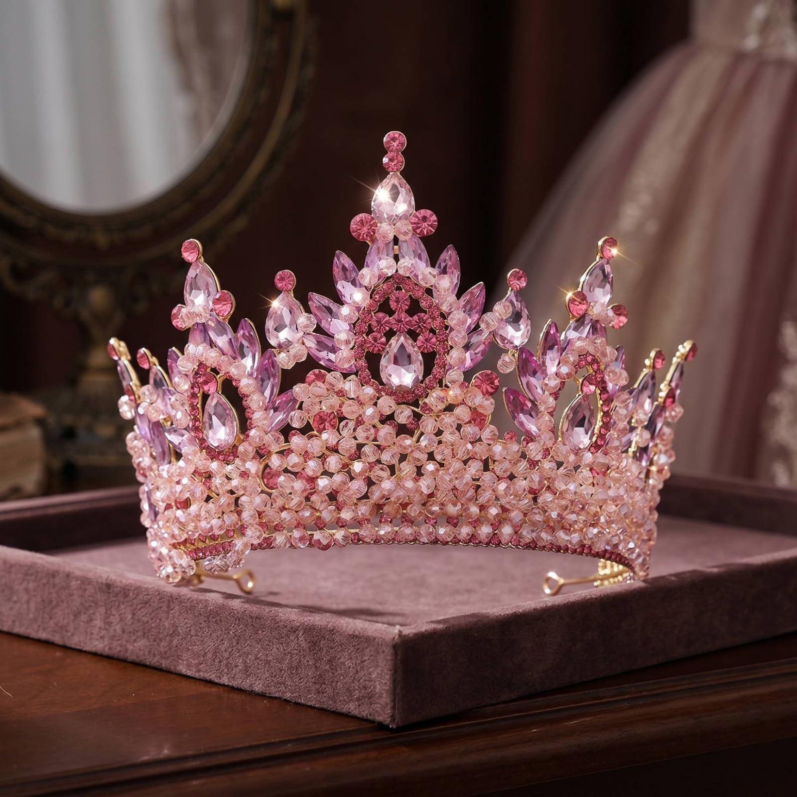 Colcolo Corona Donna Tiara Gioiello Accessorio Testa Diadema con Montatura in Lega Design Tridimensionale Adatta per Matrimonio Recite Cosplay Servizi Fotografici
