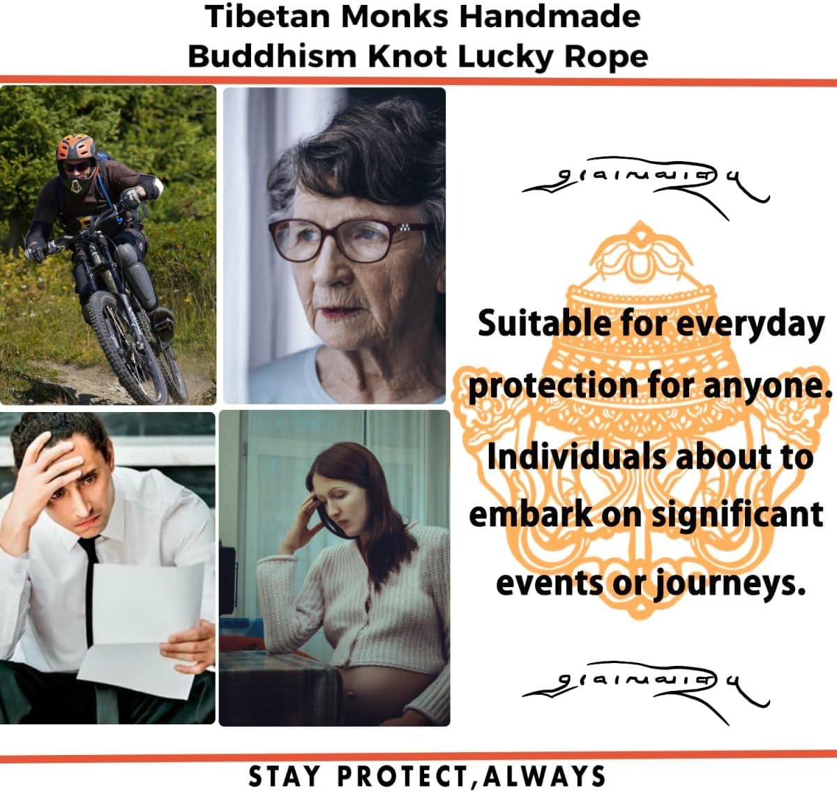 Authentic Blessed Tibetan Monks Buddhism Protection Ankle Bracelet for Women and Men with a Talisman - Image 6