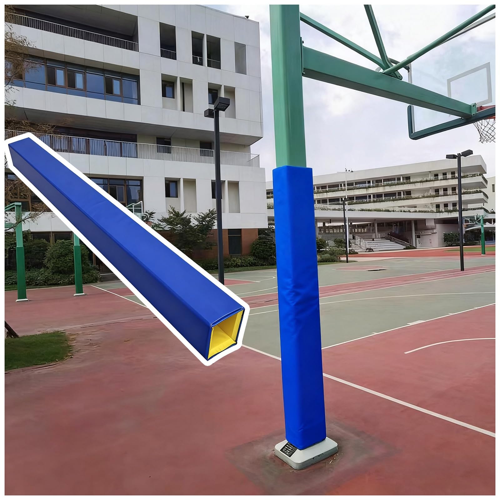 Coussin de poteau de basket-ball en mousse pour colonnes carrées 4x4 à 8x8 de terrain extérieur