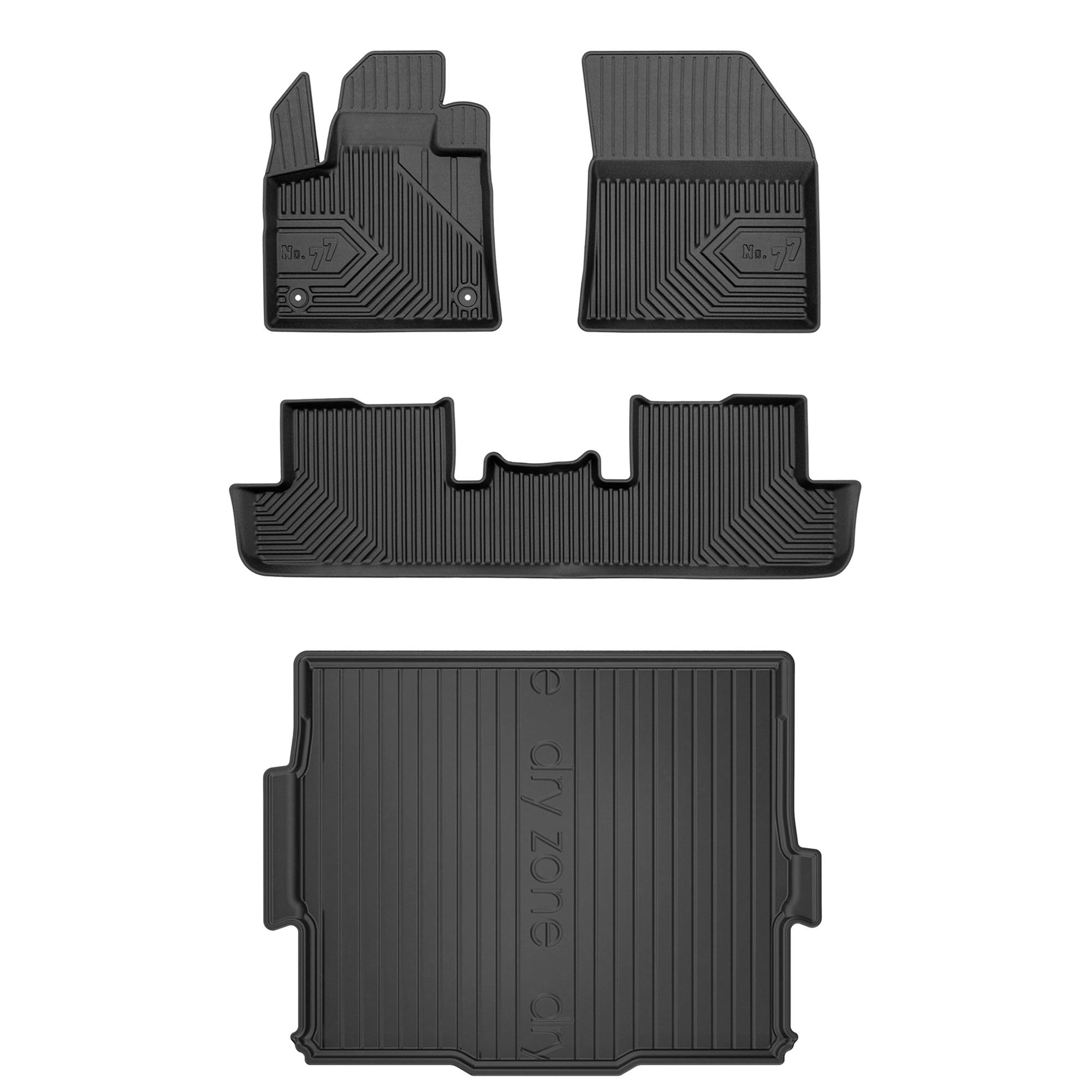 MOTOS Set de alfombrillas de goma y alfombrillas de maletero para Peugeot 3008 II desde 2016 Mejora la comodidad de tus viajes con la alfombrilla antideslizante para coche NO.77- alfombrillas para tod