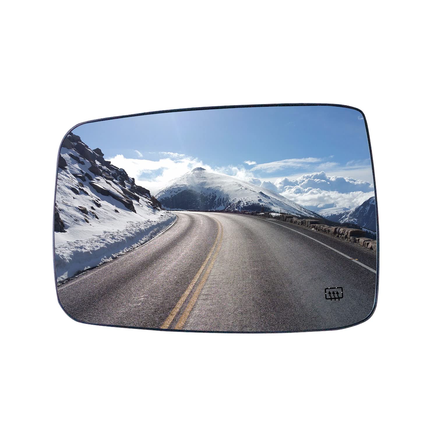 Driver Left Side Heated Mirror Glass Compatible with 2009-2018 Dodge Ram 1500 2500 Left Heated Flat Mirror Glass with Rear Holder Replace 68050299AA, 68079363AA